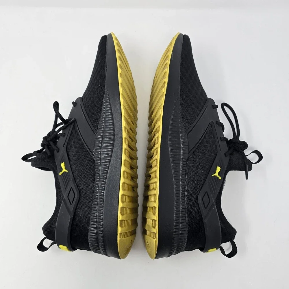 Puma Pacer Next Cage Mens Black Yellow Athletic Sneakers 370009-12 Size 12